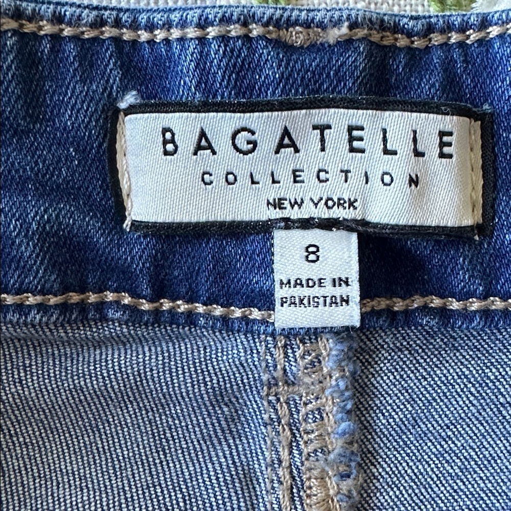 Bagatelle Collection Button Front A-Line Midi Length Denim Jean Skirt, Size 8 - Picture 8 of 13
